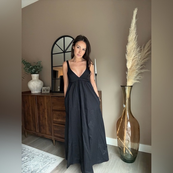 Zara Dresses & Skirts - ZARA Black Cotton Maxi Dress | XS | Flowy Empire Waist